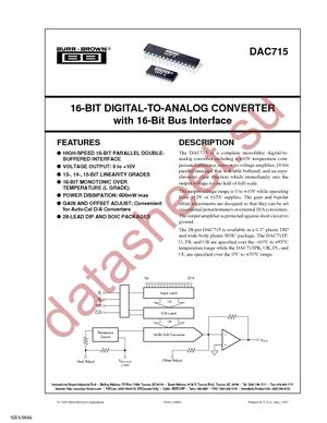 DAC715P datasheet  